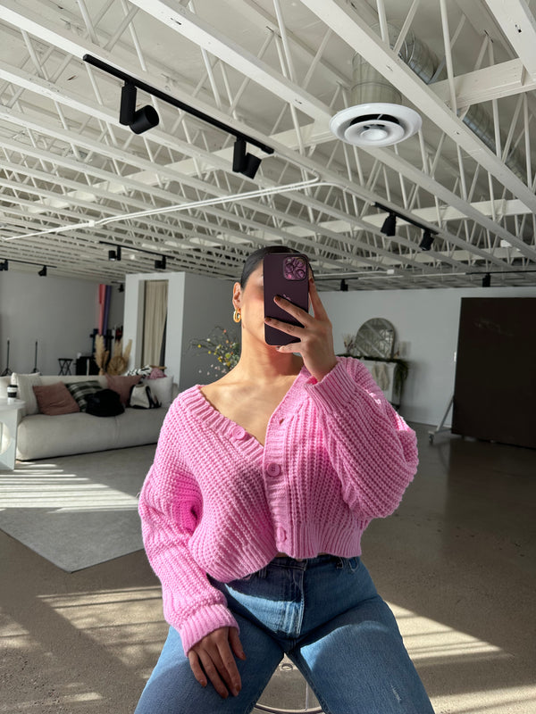 Sofia Knit Cardigan (Pink)