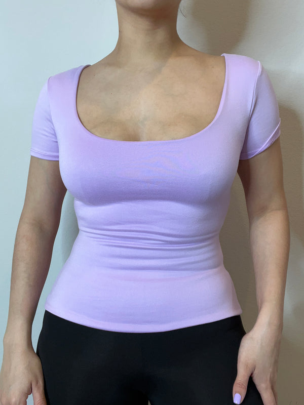 Rory Scoop Neck T-shirt (Lavender)