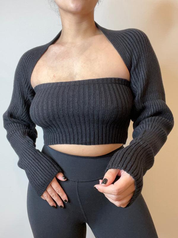 Lola Bolero Sweater Set (Black)